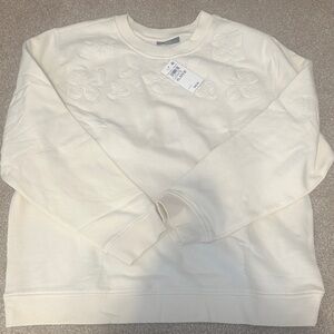 Style & Co. Women's Cream Sweater with Floral Details